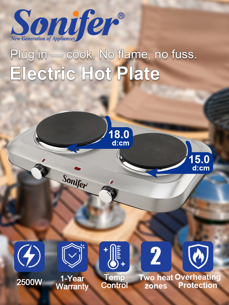 Hot Pot Portable Dual - Fornello Elettrico a Doppio Bruciatore Sonifer
