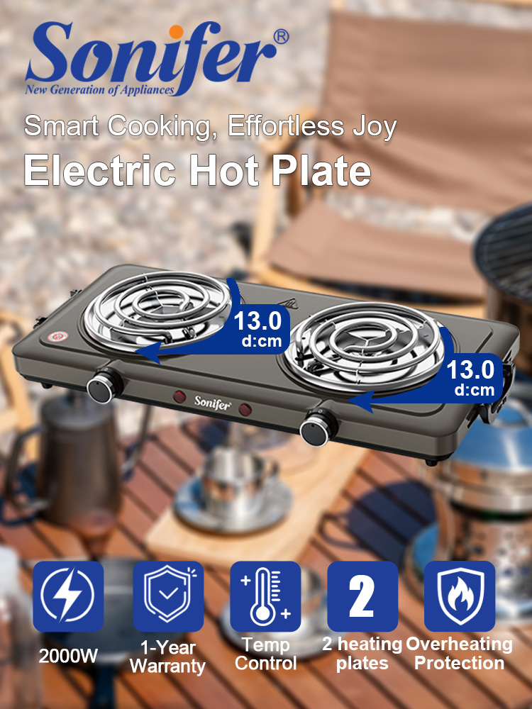 Hot Pot Portable Dual - Piastra Elettrica Doppia Sonifer SF-3070 2000W